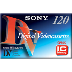 Sony Digital - Sony DV-120 MEM Full-Size Digital Videocassette With IC Memory - 120 Minutes Single