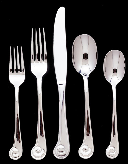 079914-38005-8 Sanibel Surf 5 Piece Place Setting - 18-10 Stainless - Mirror Finish
