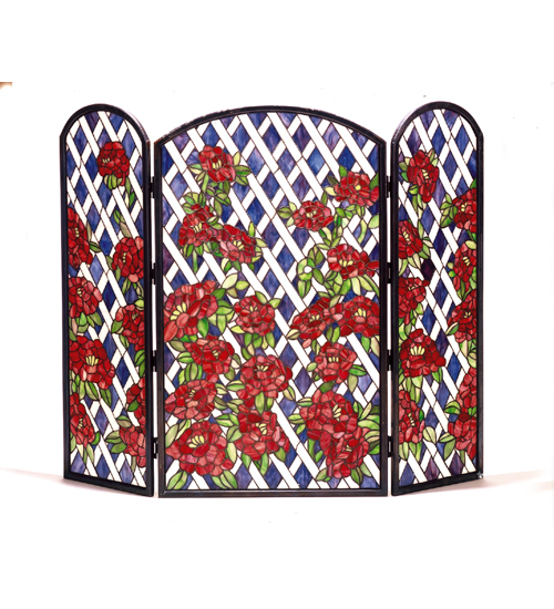 Meyda Tiffany 35744 40 Inch W X 34 Inch H Roses Trellis Fireplace Screen