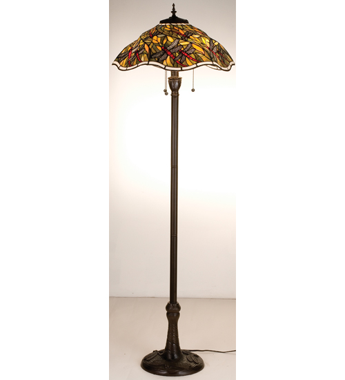 Meyda Tiffany 99284 64 Inch H Spiral Dragonfly Floor Lamp