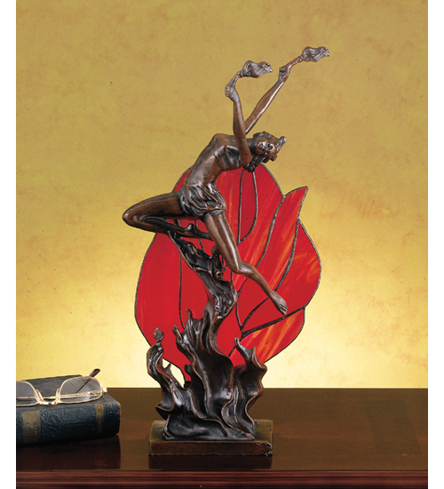 Meyda Tiffany 36167 17.5 Inch H X 8.5 Inch W X 9 Inch D Flame Leaper Accent Lamp by Meyda Tiffany