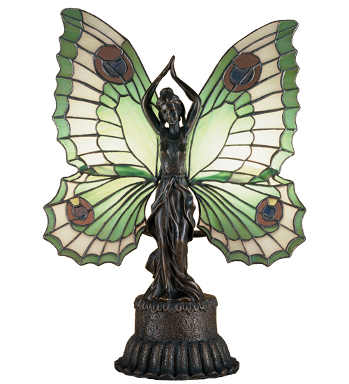 Meyda Tiffany 48019 17 Inch H X 13 Inch W X 6 Inch D Butterfly Lady Accent Lamp