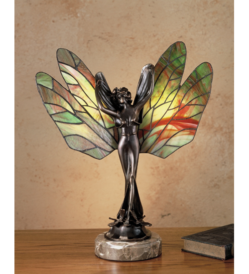 Meyda Tiffany 38673 21.5 Inch H X 17 Inch W X 6.5 Inch D Dragonfly Lady Accent Lamp