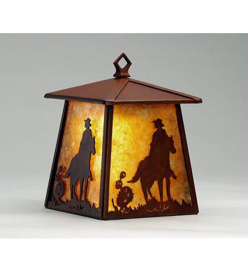 Meyda Tiffany 82662 7.5 Inch W Cowboy Horse Lantern Wall Sconce
