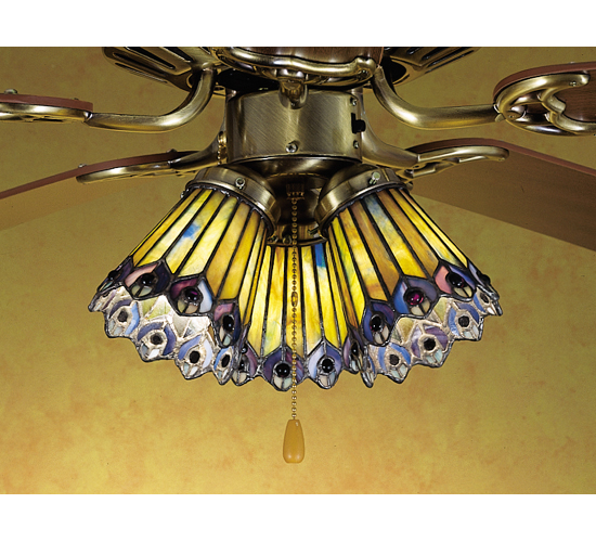 Meyda Tiffany 27474 4 Inch W Jeweled Peacock Fanlite Shade