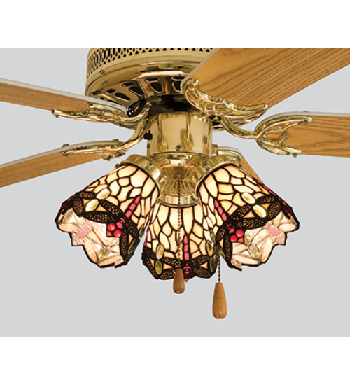 99245 4 Inch W Tiffany Scarlet Dragonfly Fan Light Shade
