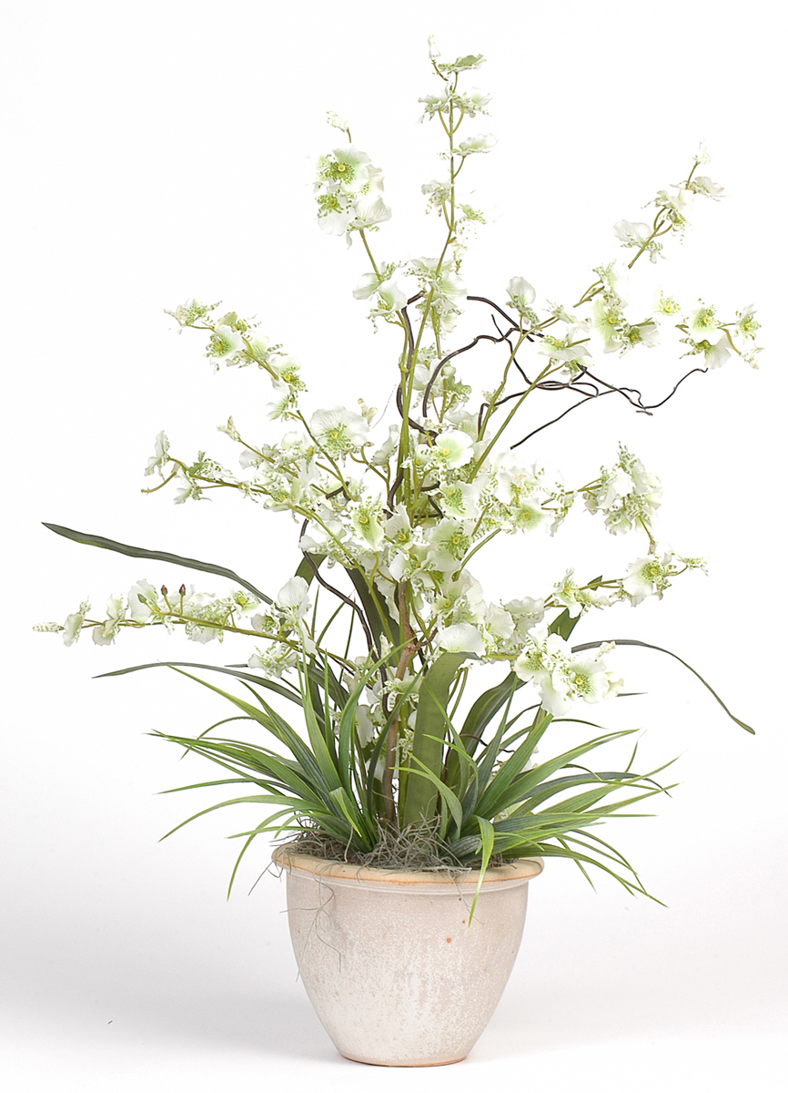 Nearly Natural 1005-I-GR Dancing Lady Silk Orchid Plant Green