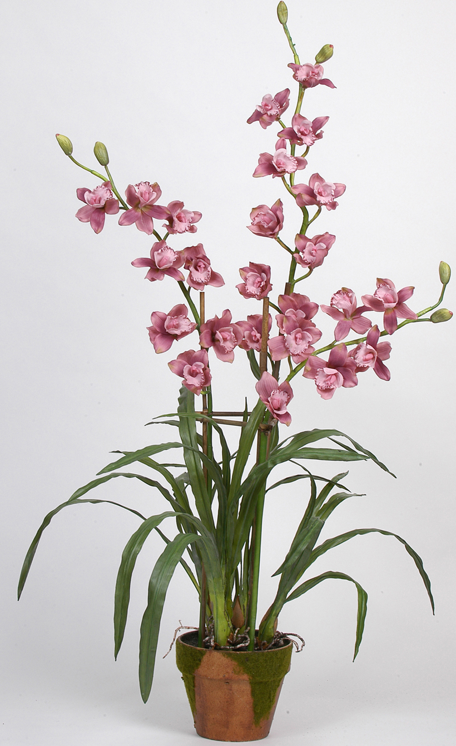 Nearly Natural 4049-MA Triple Stem Cymbidium Silk Orchid Plant Mauve