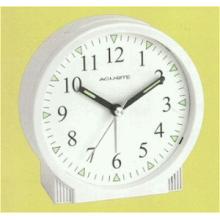 Chaney 47568 Sydney - White alarm with light and snooze. Luminous hands and markers for easy night viewing. 4 InchH x 4 InchW