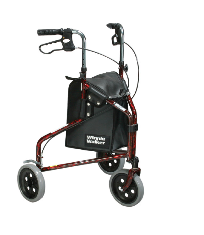 Drive Medical 10218FBL1 Winnie GLite Aluminum Rollator 3 Wheel Loop Lock Flame Blue