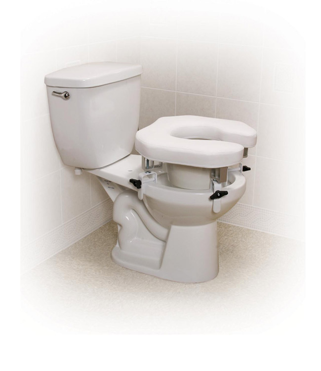 Raised Toilet Seat - Drive Medical 12030 Open Padded Raised Toilet Seat With Four Locking Brackets
