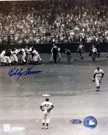 Steiner Sports Bobby Thomson Hand Signed 8x10 Photo With Jackie Robinson THOMPHS000003