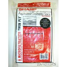 Sharp EC-10PC2 12-Pack Twin Ply Paper Dust Bag
