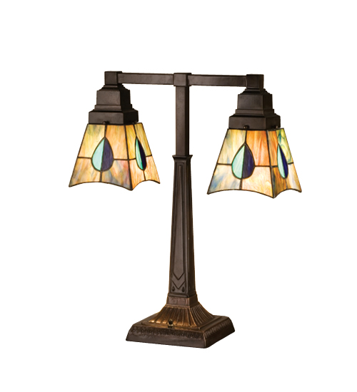 Desks - Meyda Tiffany 24284 19.5 Inch H Mackintosh Leaf 2 Light Desk Lamp