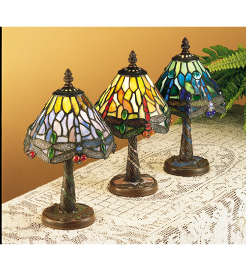 Meyda Tiffany 26614 12 Inch H Hanginghead Dragonfly Mini Lamp- Red