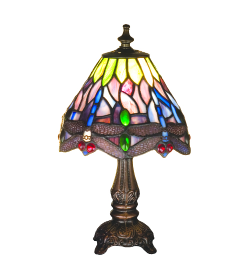 Meyda Tiffany 26615 11.5 Inch H Hanginghead Dragonfly Mini Lamp- Blue