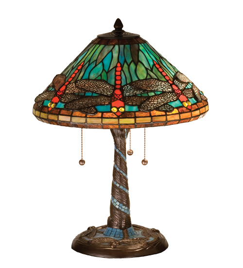 Meyda Tiffany 26682 21 Inch H Dragonfly Cone Table Lamp