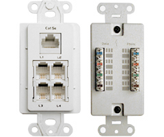CHANNEL PLUS WP W DP Data Telephone QuickConnection Decora Wall Plates White