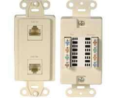 CHANNEL PLUS WPADD Dual Data QuickConnection Decora Wall Plates Almond