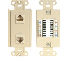 CHANNEL PLUS WPIDD Dual Data QuickConnection Decora Wall Plates Ivory