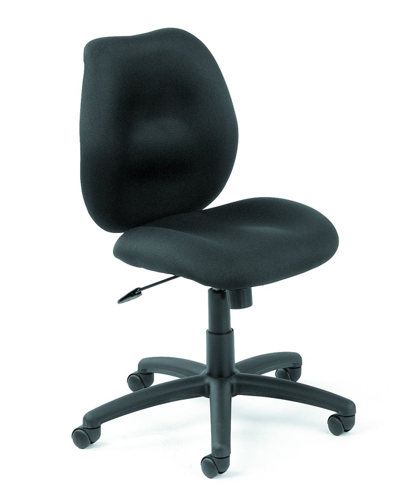 Boss B1016-BY Mid-Back Task Chair in Burgundy with No Arms (Pictured in Black) by Boss