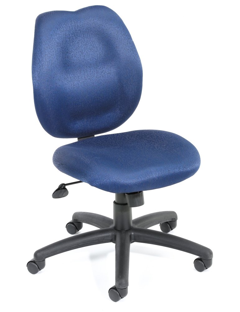 Boss B1016-GY Mid-Back Task Chair in Grey with No Arms (Pictured in Blue) by Boss