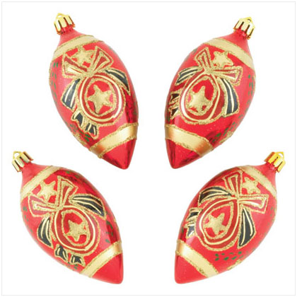 Red and Gold Egg Shaped Ornaments