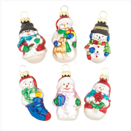 Snowman Glass Ornaments