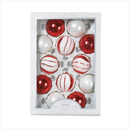 Red and White Glass Ornaments
