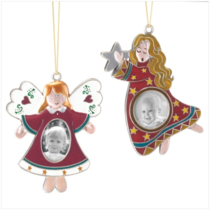 Pewter Angel Photo Frame Ornaments