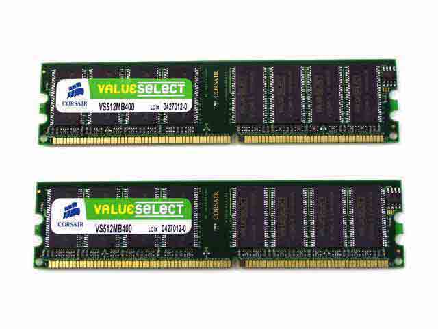 CORSAIR MICRO 1024MB Kit 2 184-Pin512B DDR Unbuffered VS1GBKIT400