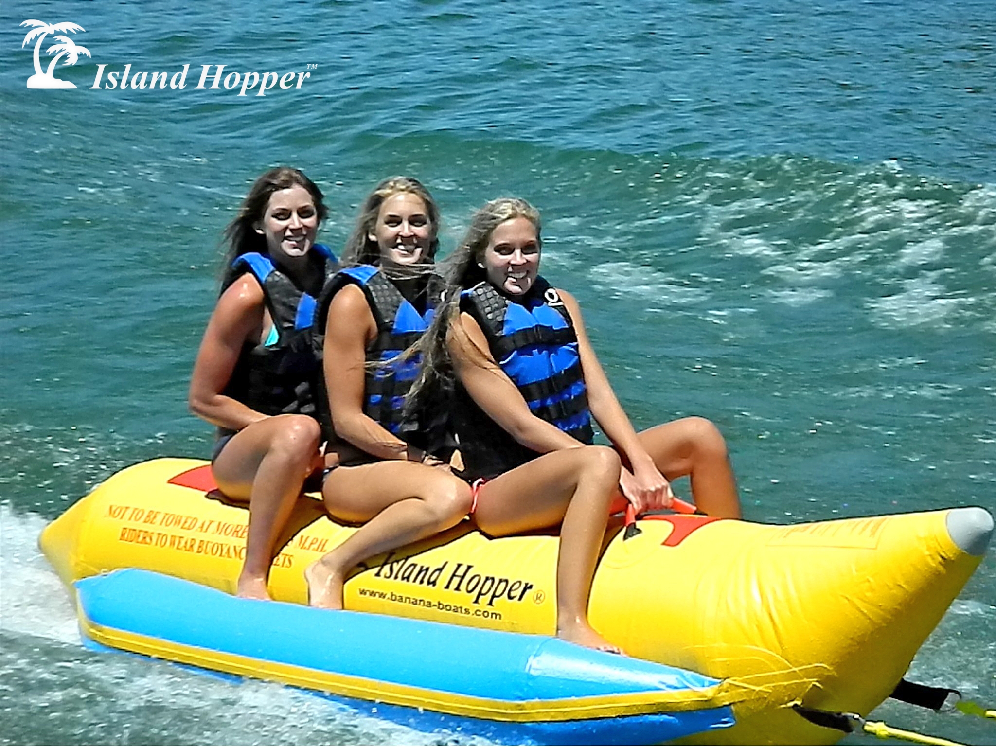 Aqua Sports 4203 3 Passenger 13 feet inline Seats Island Hopper Recreational Banana Water Sled