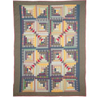 Log Bed - Patch Quilts Quilt Queen Wild Goose Log Cabin QQWGLC
