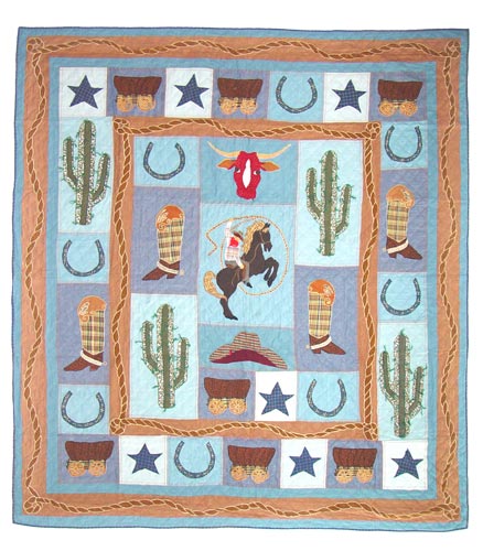 Twin Bed - Patch Quilts Quilt Twin Cowboy QTCWBY