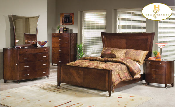 Modern Beds - Home Elegance European Modern Paneled Queen Bed Espresso Finish 565PB-1