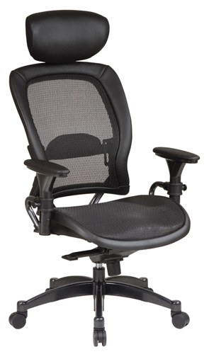 Office Star SPACE 27876 Matrex Chair with Adjustable Headrest and Gunmetal Finish Accents