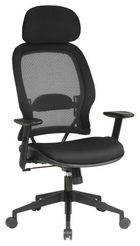 Air Chair - Office Star SPACE 55403 Air Grid Back Deluxe Task Chair With Mesh Seat Adj Angled Arms Angled Base Oversized Carpet Casters