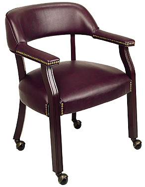 Ball Chair - Office Star WORKSMART TV231 Traditional Visitors Chair With Mahogany Finish And Ball Casters