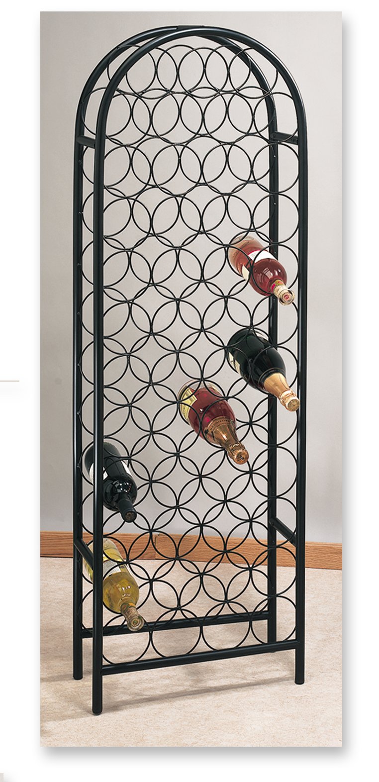 Old Dutch 082MB 16.75 Inch x 8 Inch x 53.5 Inch 47 Bottle Matte Black Wine Rack