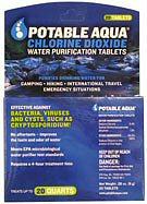 Potable Aqua Potable Aqua Chlorine Dioxide Water Purification Tablets 20 Tablets 3092