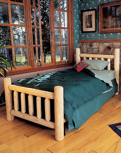 Rustic Natural Cedar 38A Natural Cedar Furniture Northern Cedar Twin Bed  White