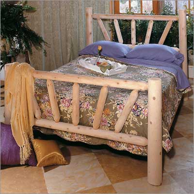 Rustic Natural Cedar DOUBLE SUNBURST BED  338B