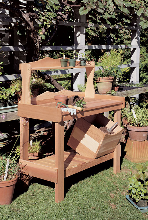 Rustic Natural Cedar POTTING BENCH 421