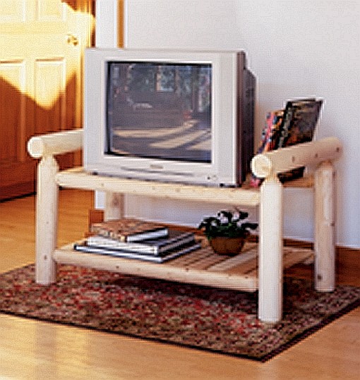 Rustic Natural Cedar LOG TV STAND  29