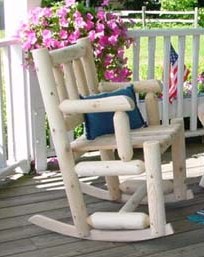 Outdoor Cedar Furniture - Rustic Natural Cedar PORCH ROCKER - 3A