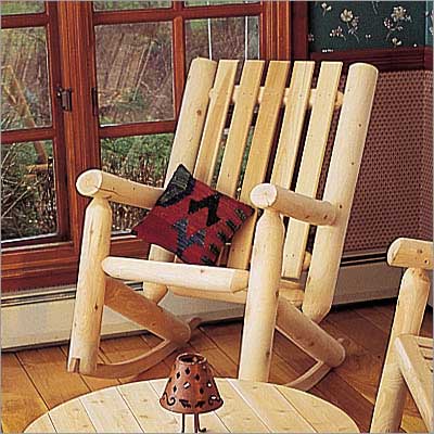 Cedar Outdoor Furniture - Rustic Natural Cedar HIGH BACK ROCKER 37 Inch - 5A