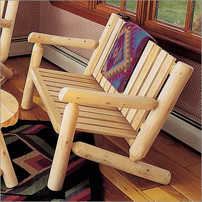 Outdoor Cedar Furniture - Rustic Natural Cedar 4 FOOT SETTEE - 6