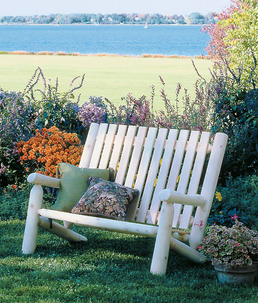 Rustic Natural Cedar HIGH BACK SETTEE  6B