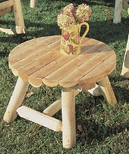 Cedar Outdoor Furniture - Rustic Natural Cedar ROUND COFFEE TABLE 27 Inch - 9