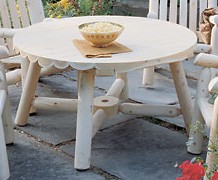 Outdoor Cedar Furniture - Rustic Natural Cedar ROUND TABLE 48 Inch X 28 Inch NO HOLE TABLE - 13